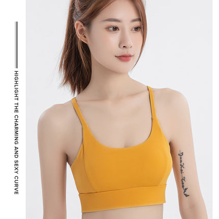 High Strength Hollow Beauty Back Fitness Bra Custom Logo Women Shockproof Running Naked Sense Sports Breathable Yoga Bra