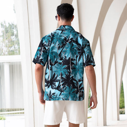 Custom New Hawaiian Floral Shirt For Men Casual Floral Hawaiian Beach Vacation T Shirts Casual Loose Men's Beach Shirt Sets