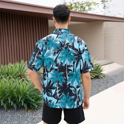 Custom New Hawaiian Floral Shirt For Men Casual Floral Hawaiian Beach Vacation T Shirts Casual Loose Men's Beach Shirt Sets