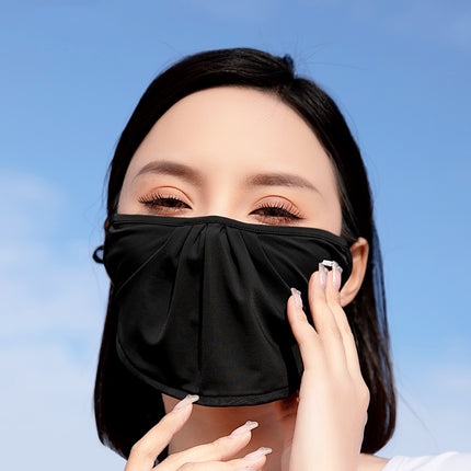 Sidiou Group ANNIOU Anti UV Mask Washable Ice Silk Soft Breathable Woman Sun Protecting Face Cover Outdoor UPF50+ Face Cover Ups