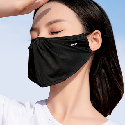 Sidiou Group ANNIOU Anti UV Mask Washable Ice Silk Soft Breathable Woman Sun Protecting Face Cover Outdoor UPF50+ Face Cover Ups