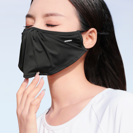 Sidiou Group ANNIOU Anti UV Mask Washable Ice Silk Soft Breathable Woman Sun Protecting Face Cover Outdoor UPF50+ Face Cover Ups