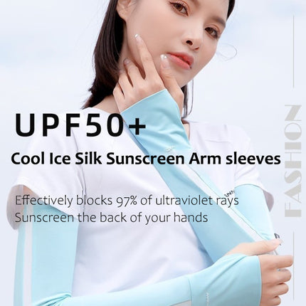 Sidiou Group Fashion Cooling Ice Slik Sleeves Breathable Women's Cycling Running Arm Gloves Summer UPF50+UV Protection Arms Sleeve Men