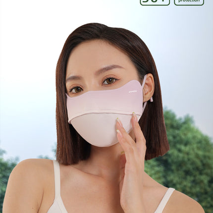 Sidiou Group Gradient Blush Eye Protect Sunscreen Mask Summer Ice Silk Dustproof Breathable Adjustable Ear Rope UV Protection Face Cover