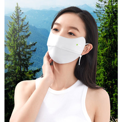 ANNIOU Raw Yarn Sunscreen Mask Women's 7A Antibacterial Eye Protection Corner Summer Lightweight Breathable Ice Silk Face Cover