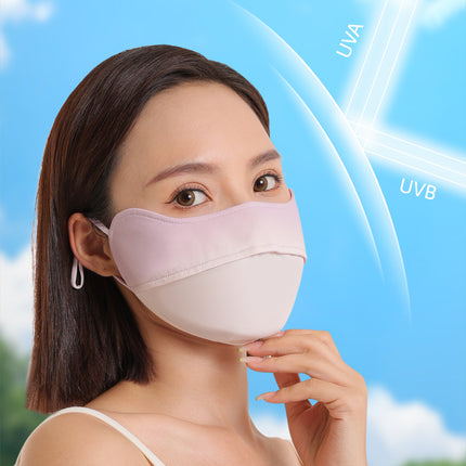 Sidiou Group Gradient Blush Eye Protect Sunscreen Mask Summer Ice Silk Dustproof Breathable Adjustable Ear Rope UV Protection Face Cover