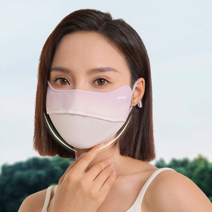 Sidiou Group Gradient Blush Eye Protect Sunscreen Mask Summer Ice Silk Dustproof Breathable Adjustable Ear Rope UV Protection Face Cover