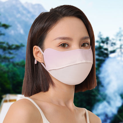 Sidiou Group Gradient Blush Eye Protect Sunscreen Mask Summer Ice Silk Dustproof Breathable Adjustable Ear Rope UV Protection Face Cover