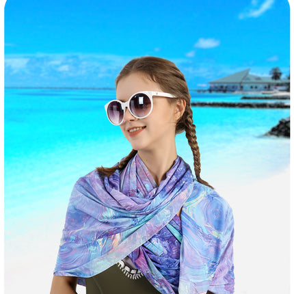 Sidiou Group ANNIOU Multifunctional UPF50+ Grey Yarn Sunscreen Scarf Outdoor Travel Sun Shade Blouse Women Beach Shawl Sun Protection Shawls