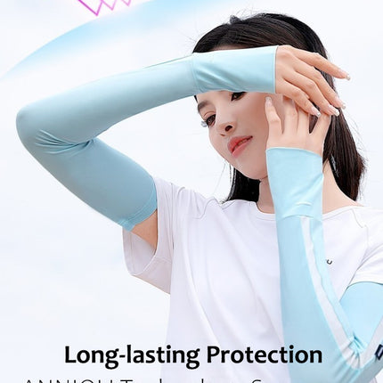 Sidiou Group Fashion Cooling Ice Slik Sleeves Breathable Women's Cycling Running Arm Gloves Summer UPF50+UV Protection Arms Sleeve Men