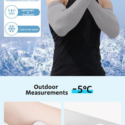 Raw Yarn Mosquito Repellent Ice Sleeves For Men 7A Antibacterial Knitted Ice Silk Outdoor Cycling Fishing Anti UV Arm Sleeves