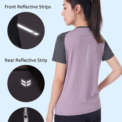 ANNIOU Sports Quick Dry Tops for Women Breathable Lightweight Fitness Yoga Stretch Short-sleeved Outdoor Running T-shirts