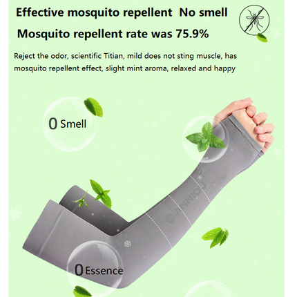 ANNIOU Driving Mosquito Repellent Ice Sleeve Longer 7A Anti-bacterial Raw yarn Sleeve Bike Riding Knitted Sunscreen Arm Sleeves