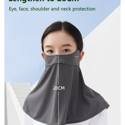 ANNIOU Anti-microbial Eye Protection Angle Sunscreen Mask for Women Upgrade Hanging Ear Ice Silk Breathable Cycling Neck Guard