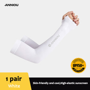 Sidiou Group ANNIOU 1 Pairs Cooling Arm Sleeves Women Knitted Anti UV Sun Sleeves With Thumb Hole for Driving Summer Men Fishing Cycling Arm Sleeve