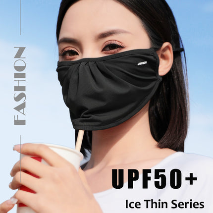 Sidiou Group ANNIOU Anti UV Mask Washable Ice Silk Soft Breathable Woman Sun Protecting Face Cover Outdoor UPF50+ Face Cover Ups