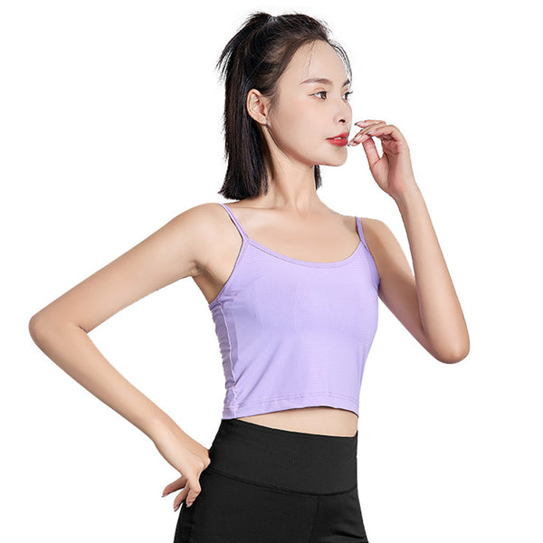 Sidiou Group Anniou Summer Women's UPF50+ Camisole Sun Protection Sleeveless Breathable Fitness T-shirt High Elastic Yoga Tank Tops