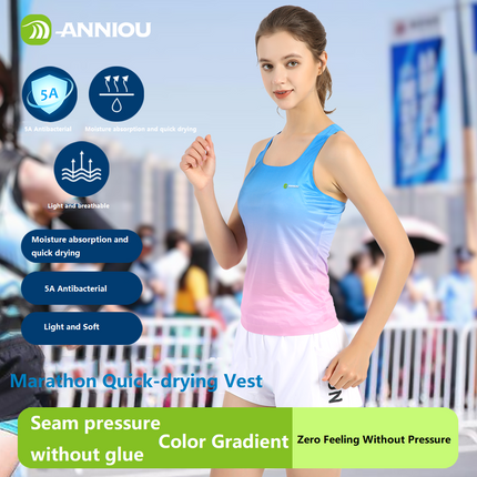 ANNIOU Seamless Marathon Running Quick Drying Vest Yoga Singlet Fitness Anti-bacterial Breathable Sublimation Tank Top Women Men