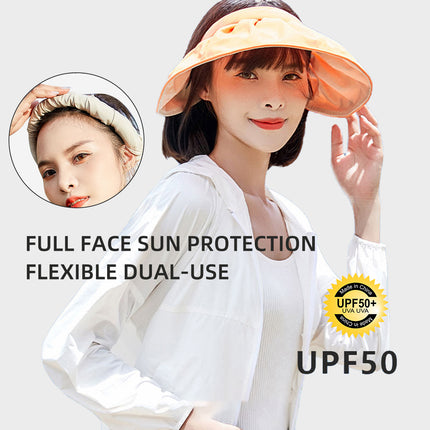 Sidiou Group ANNIOU Best Quality Sun Protection Hat Women's Summer New Foldable Headband Anti UV Empty Top Cap Outdoor Cycling Sun Visor Hat