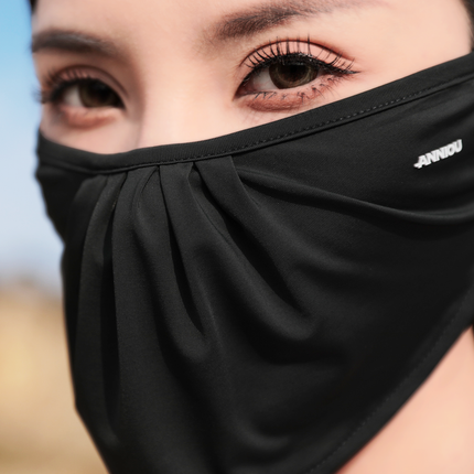 Sidiou Group ANNIOU Anti UV Mask Washable Ice Silk Soft Breathable Woman Sun Protecting Face Cover Outdoor UPF50+ Face Cover Ups