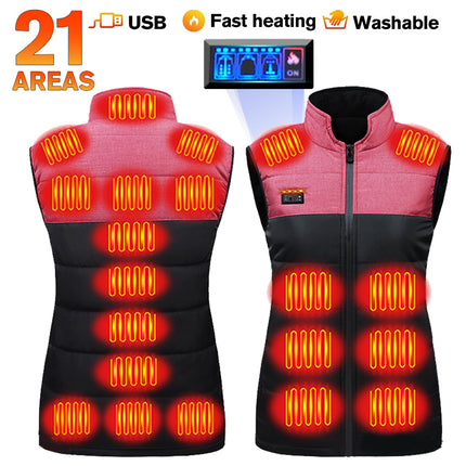 21 Areas Pink Women Heated Vest