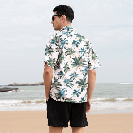 Custom New Hawaiian Floral Shirt For Men Casual Floral Hawaiian Beach Vacation T Shirts Casual Loose Men's Beach Shirt Sets