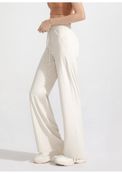 High Quality Fashion New Anti - bacterial Straight Pants Women High Waist Loose Thin Pocket Wide Leg Yoga Pants