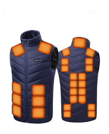 27 area blue heated waistcoat