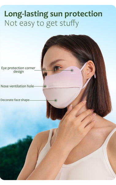 Sidiou Group Gradient Blush Eye Protect Sunscreen Mask Summer Ice Silk Dustproof Breathable Adjustable Ear Rope UV Protection Face Cover