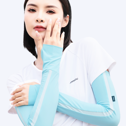 Sidiou Group Fashion Cooling Ice Slik Sleeves Breathable Women's Cycling Running Arm Gloves Summer UPF50+UV Protection Arms Sleeve Men