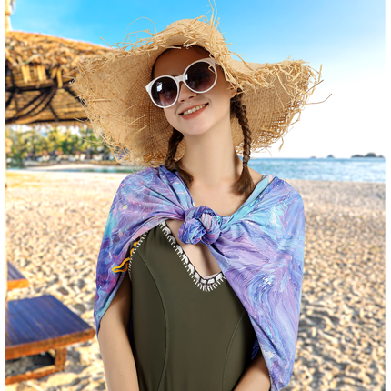 Sidiou Group ANNIOU Multifunctional UPF50+ Grey Yarn Sunscreen Scarf Outdoor Travel Sun Shade Blouse Women Beach Shawl Sun Protection Shawls