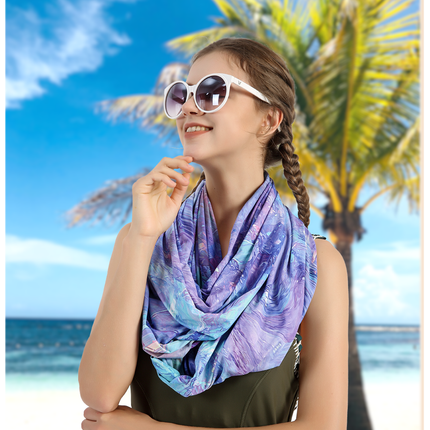 Sidiou Group ANNIOU Multifunctional UPF50+ Grey Yarn Sunscreen Scarf Outdoor Travel Sun Shade Blouse Women Beach Shawl Sun Protection Shawls