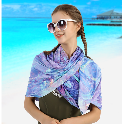 Sidiou Group ANNIOU Multifunctional UPF50+ Grey Yarn Sunscreen Scarf Outdoor Travel Sun Shade Blouse Women Beach Shawl Sun Protection Shawls