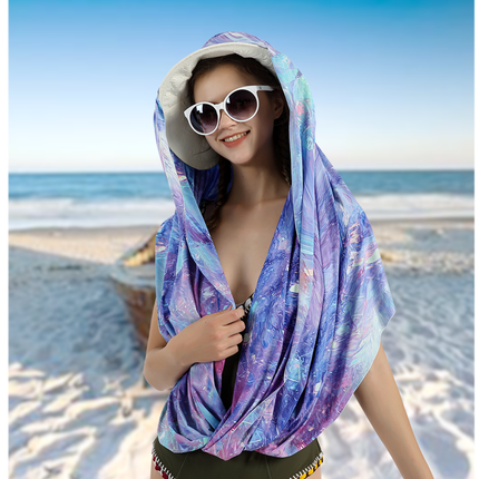 Sidiou Group ANNIOU Multifunctional UPF50+ Grey Yarn Sunscreen Scarf Outdoor Travel Sun Shade Blouse Women Beach Shawl Sun Protection Shawls