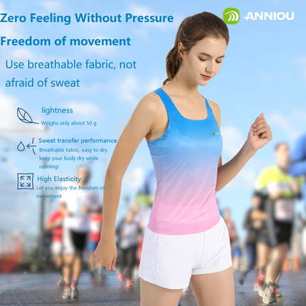 ANNIOU Seamless Marathon Running Quick Drying Vest Yoga Singlet Fitness Anti-bacterial Breathable Sublimation Tank Top Women Men