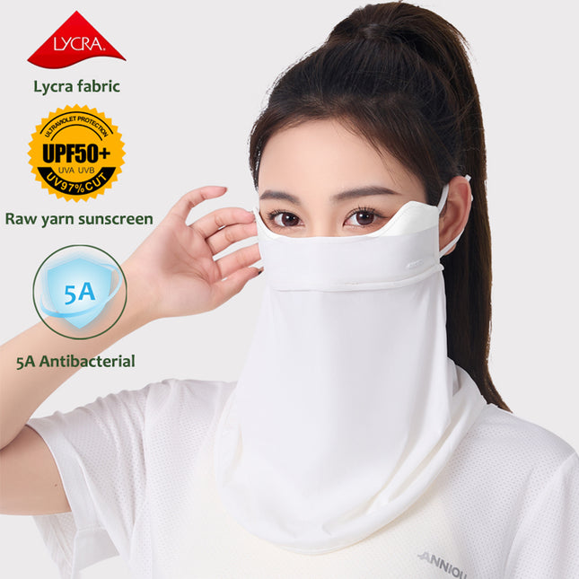 Sidiou Group ANNIOU High-end UV Protection Bandana With Ear Loops For Women Summer Outdoor Eye Corner Protect Antibacterial Cycling Golf Face Cover