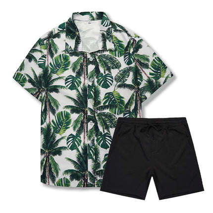 Custom New Hawaiian Floral Shirt For Men Casual Floral Hawaiian Beach Vacation T Shirts Casual Loose Men's Beach Shirt Sets