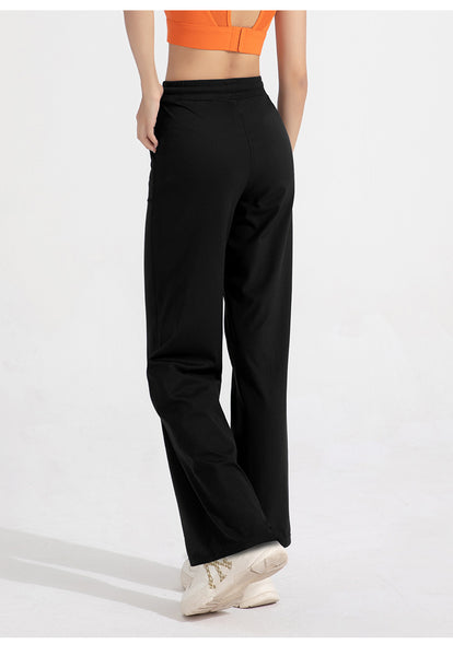 High Quality Fashion New Anti - bacterial Straight Pants Women High Waist Loose Thin Pocket Wide Leg Yoga Pants