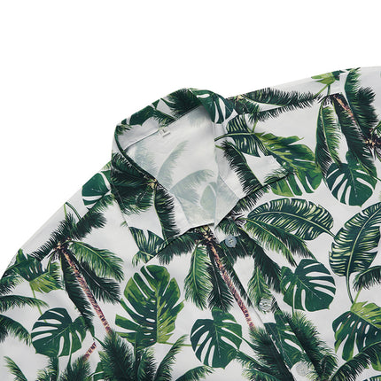 Custom New Hawaiian Floral Shirt For Men Casual Floral Hawaiian Beach Vacation T Shirts Casual Loose Men's Beach Shirt Sets