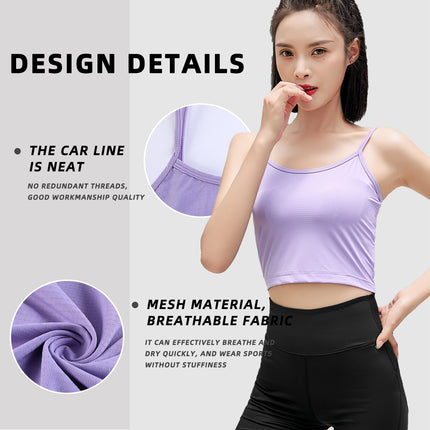 Sidiou Group Anniou Summer Women's UPF50+ Camisole Sun Protection Sleeveless Breathable Fitness T-shirt High Elastic Yoga Tank Tops