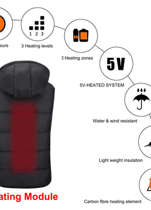 3 heated area hooded gilet