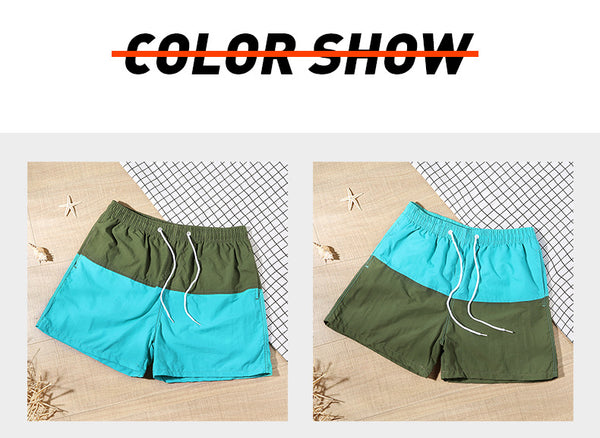 Men's Casual Swim Trunks Quick Dry Beach Shorts with Loose Patchwork Mid Waist for Fitness Running Wholesale from Manufacturers