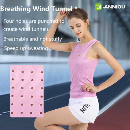 ANNIOU Marathon Elastic Seamless Vest for Unisex Wind Tunnel Anti-bacterial Breathable Fitness Running Quick-drying Tank Tops