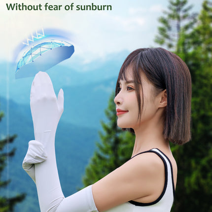 Sidiou Group ANNIOU Women's Ice Silk Cool Sunscreen Gloves Long Sleeve Sun Protection Gloves for Outdoor Sports Driving UV Hand Gloves