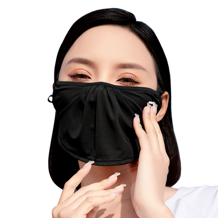 Sidiou Group ANNIOU Anti UV Mask Washable Ice Silk Soft Breathable Woman Sun Protecting Face Cover Outdoor UPF50+ Face Cover Ups