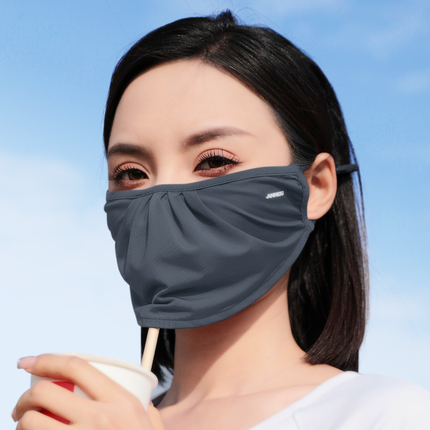 Sidiou Group ANNIOU Anti UV Mask Washable Ice Silk Soft Breathable Woman Sun Protecting Face Cover Outdoor UPF50+ Face Cover Ups