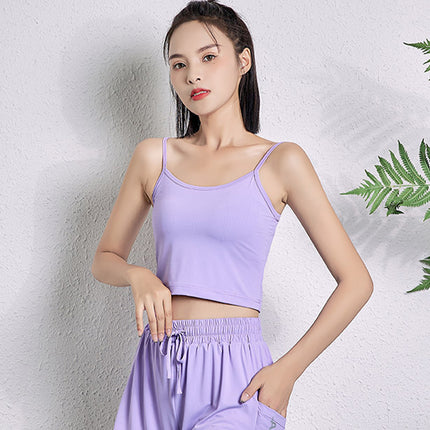 Sidiou Group Anniou Summer Women's UPF50+ Camisole Sun Protection Sleeveless Breathable Fitness T-shirt High Elastic Yoga Tank Tops