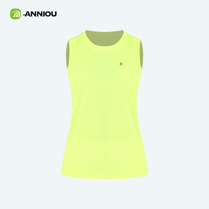 ANNIOU Solid Color Unisex Running Sports Vest Casual Lightweight Breathable Crewneck Quick Dry Yoga Fitness Sleeveless Tank Top