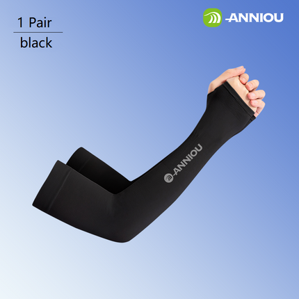 ANNIOU Driving Mosquito Repellent Ice Sleeve Longer 7A Anti-bacterial Raw yarn Sleeve Bike Riding Knitted Sunscreen Arm Sleeves