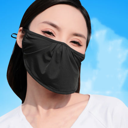 Sidiou Group ANNIOU Anti UV Mask Washable Ice Silk Soft Breathable Woman Sun Protecting Face Cover Outdoor UPF50+ Face Cover Ups